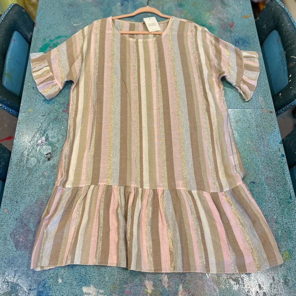 Italian Metallic Linen Blended Dress
